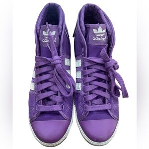Adidas High Tops purple Vanity Vulc Mid Rare Artist Smiley Edition Size 8.5